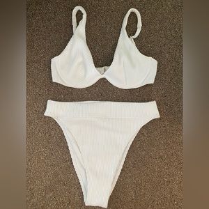 White high waisted bikini